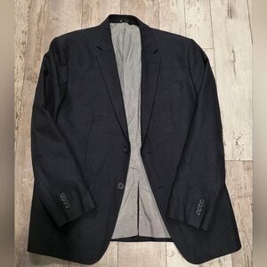 46R Men's Banana Republic Blazer Charcoal Gray 100% Cotton Slim Fit Sport Coat